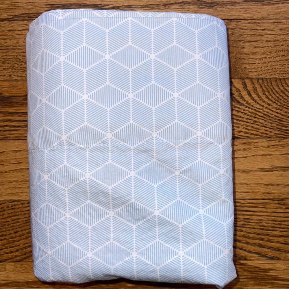 Set of 2 Extra Long Staple Cotton Queen Size Blue Design Pillowcase
